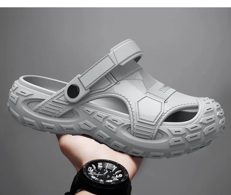 Sommer Herren Outdoor Clog Sandalen EVA Atmungsaktiv Rutschfest Geschlossene Zehenpartie Verschleißfeste Strandpantoffeln – Detail 12
