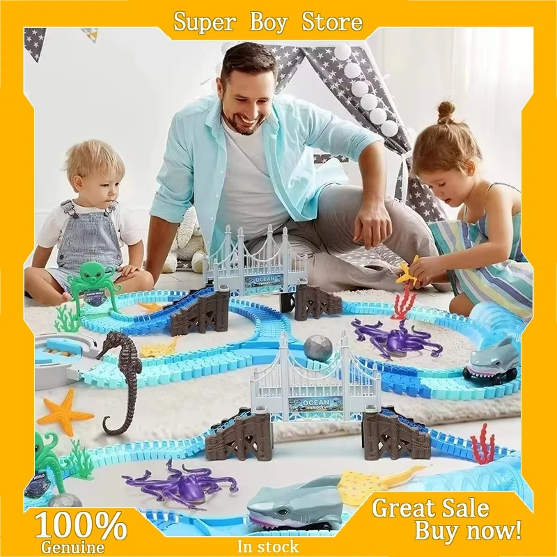 Set di vapore per bambini fai-da-te Sottobicchiere per auto con guida di squalo Giocattolo per l'interazione genitore-figlio Mondo sottomarino Divertimento Assemblaggio Puzzle Giocattolo Regalo