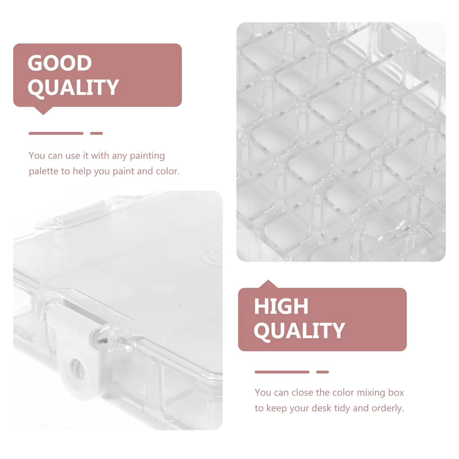 

Color Mixing Box Airtight Travel Watercolor Paint Container Practical Pigment Tray For Artists Students Kids Multi-Functional