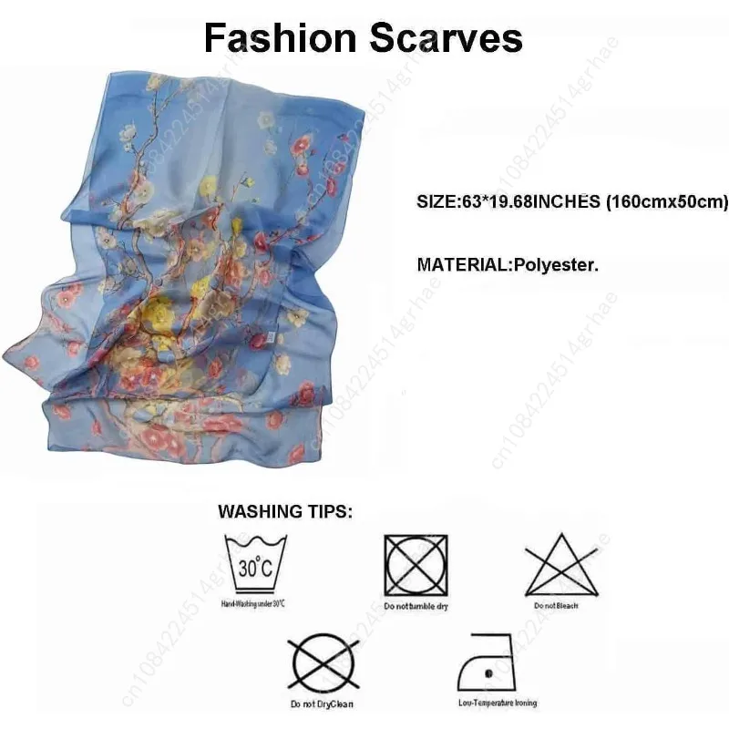 أوشحة Pokeedioty للنساء، أوشحة خفيفة الوزن، أوشحة شفافة أنيقة بنمط الأزهار