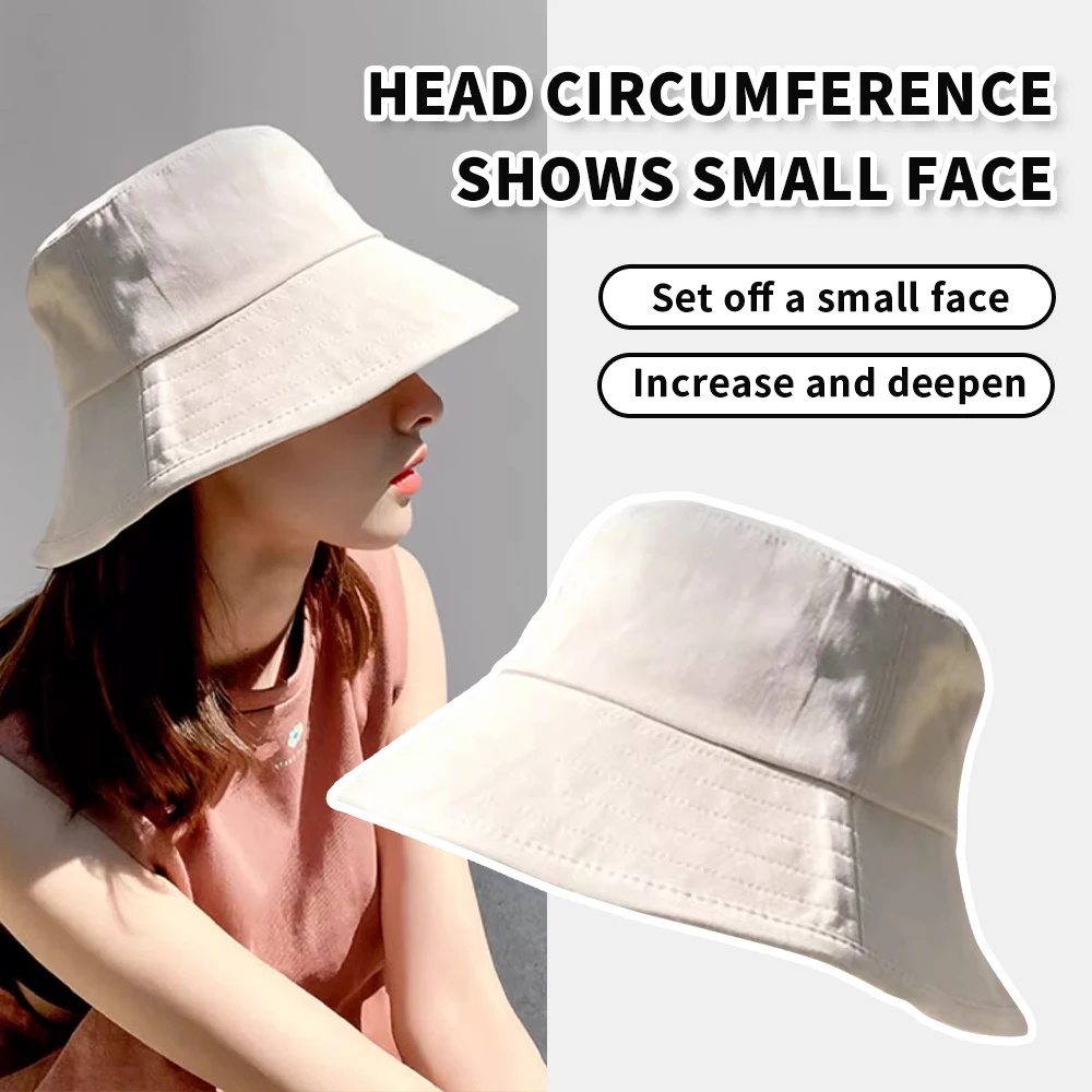 Lightweight Breathable Cotton Blend Bucket Hat Soft Inelastic Comfortable Sun Hat for Women Daily Outdoor Medium Brim Wear