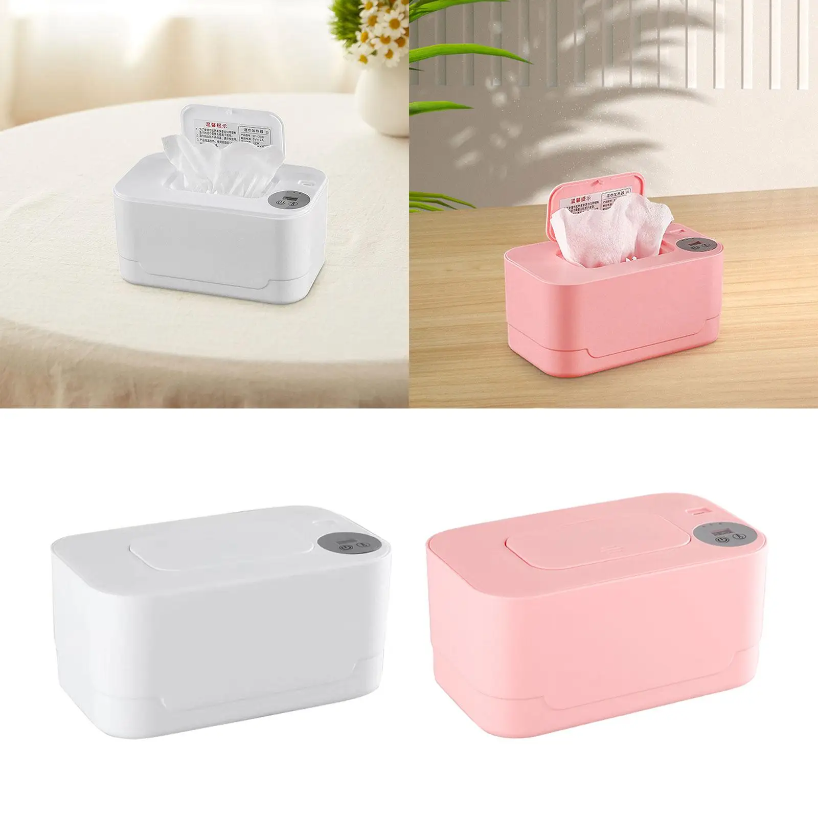 Wipe Warmer Napkin Heating Box Cover Large Capacity LED Display Portable Thermal Warm for Hotel Travel Bathroom Car Household