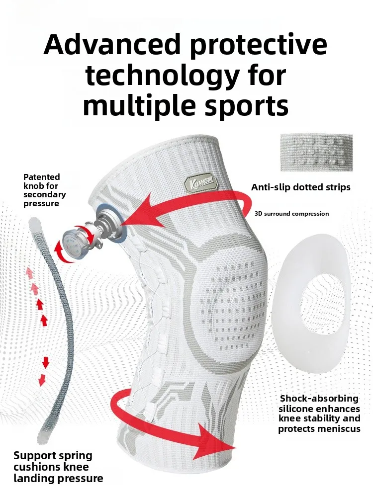 

Профессиональные наколенники Kuangmi для баскетбола, бега, футбола, бадминтона, защита от травм мениска для мужчин
