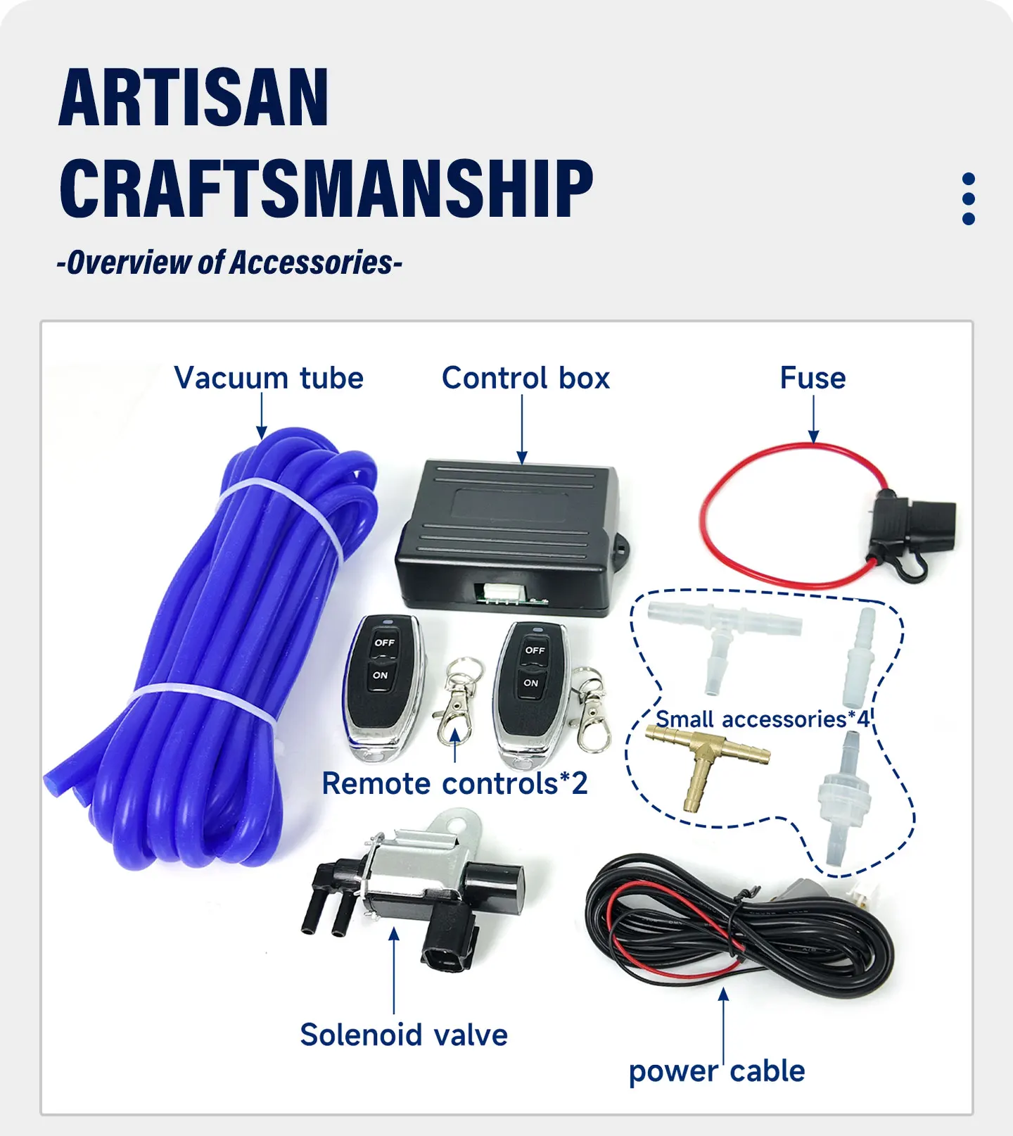 Kabelloses Fernbedienungs-Set für Vakuum-Magnetventile zur Abgasanlage für die Modifikation und Klanganpassung von Fahrzeug-Schalldämpfern – Detail 3