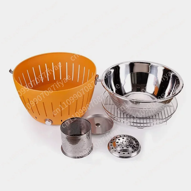 Portable indoor fan smokeless anti-scalding charcoal grill household lotus BBQ grill