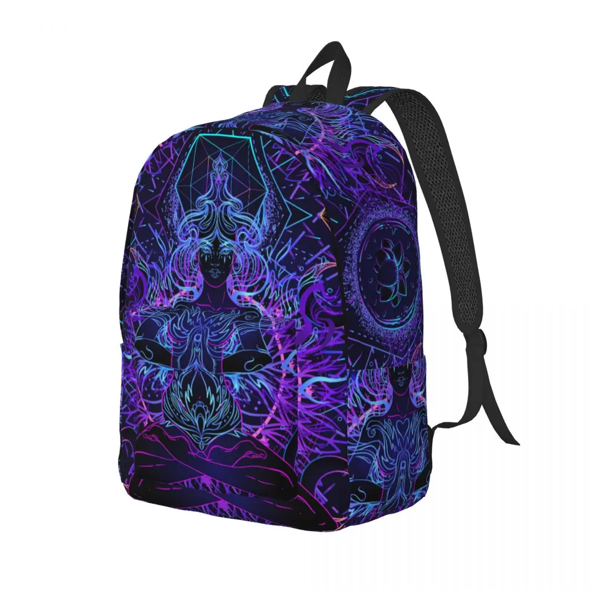 India Mandala Zen Buddha Backpack Middle High College School Student Mandala Psychedelic Bookbag Teens Canvas Daypack Travel