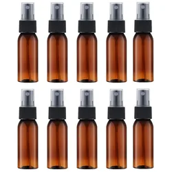 10PCS 20/30/50/60/100ML Refillable Brown Empty Plastic Fine Mist Mini Spray Reusable Bottles for Essential Oils Travel Perfumes