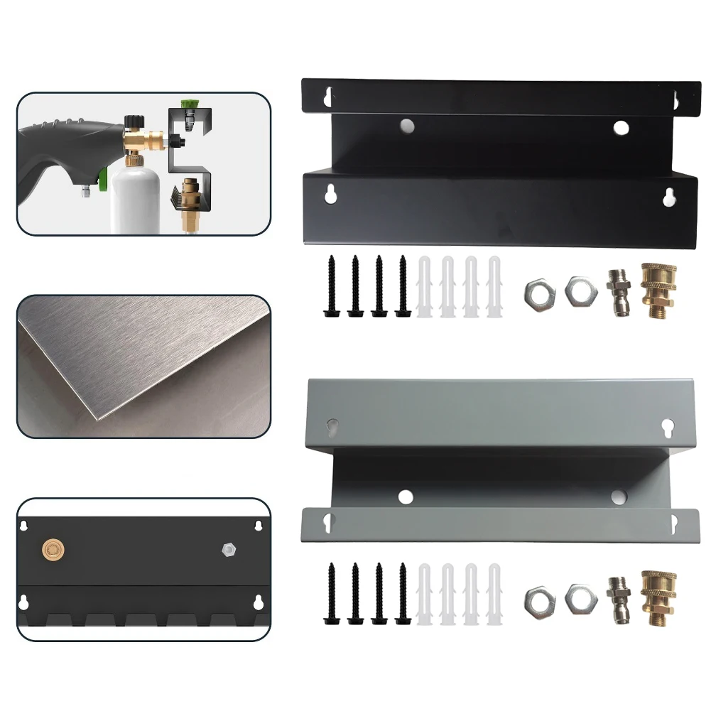 رف معدني لغسالة الضغط العالي، حامل تخزين مثبت على الحائط، هيكل من الفولاذ المقاوم للصدأ مقاوم للصدأ #3