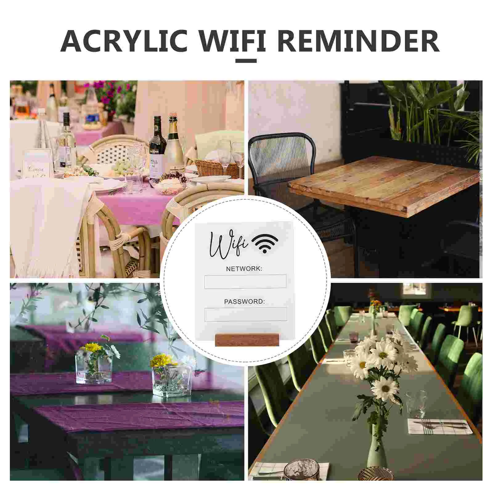 Signage Wifi Password Reminder Board Acrylic Table Centerpieces Wireless Network
