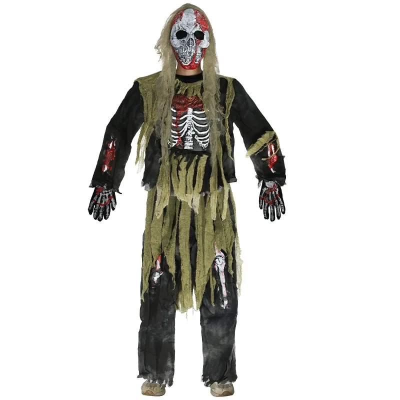 Hot Adult Children Zombie Skull Cosplay Terror Demon Child Party Halloween Violence General Clothes Set