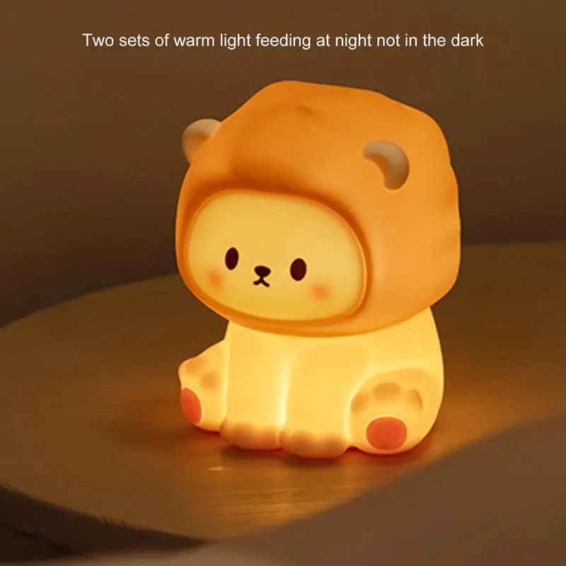 

Silicone Cartoon Night Light For Kids Rechargeable Timing Dimming Sleep Night Lamp Animal bedroom decoration Touch Night Lamp