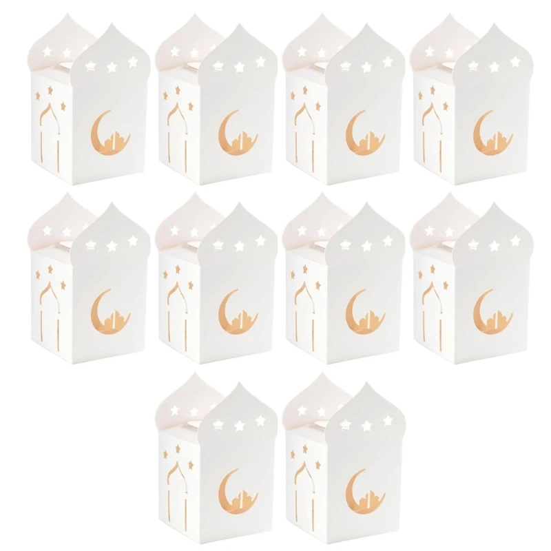 X22D 10Pcs Elegant Paper Candy Storage Boxes For Festival Parties And Gatherings