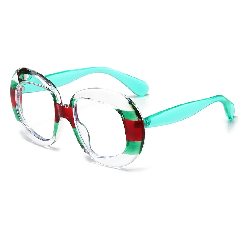 Luxury Brand Round Glasses Women Spectacles Frame High Quality Oversized Red Green Red Fashion Eyeglass Frames Big Frame Unique