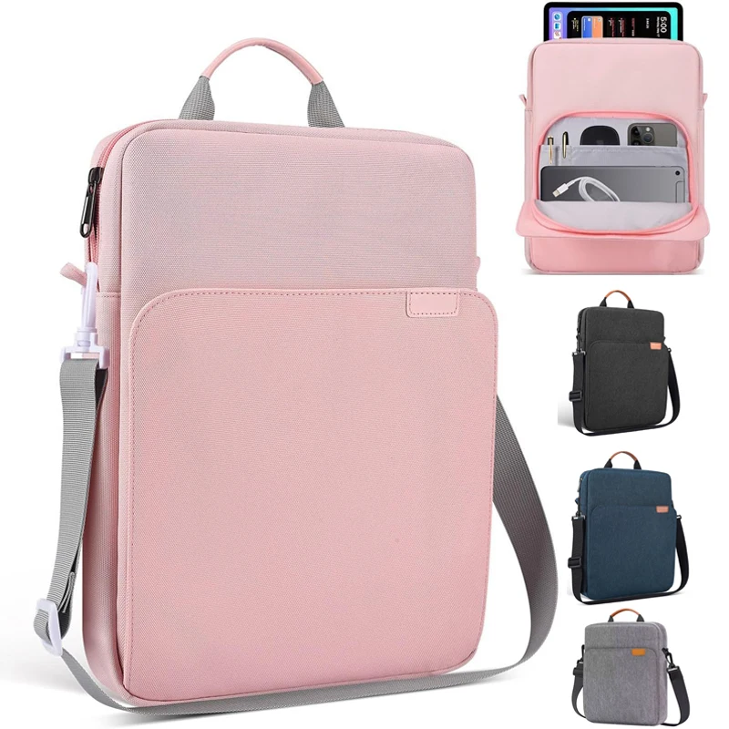 

for Samsung Galaxy Tab S10 FE S10+ S10 Plus Tablet Shoulder Bag Handle Zip Pouch Waterproof Sleeve for Mouse Keyboard Pocket