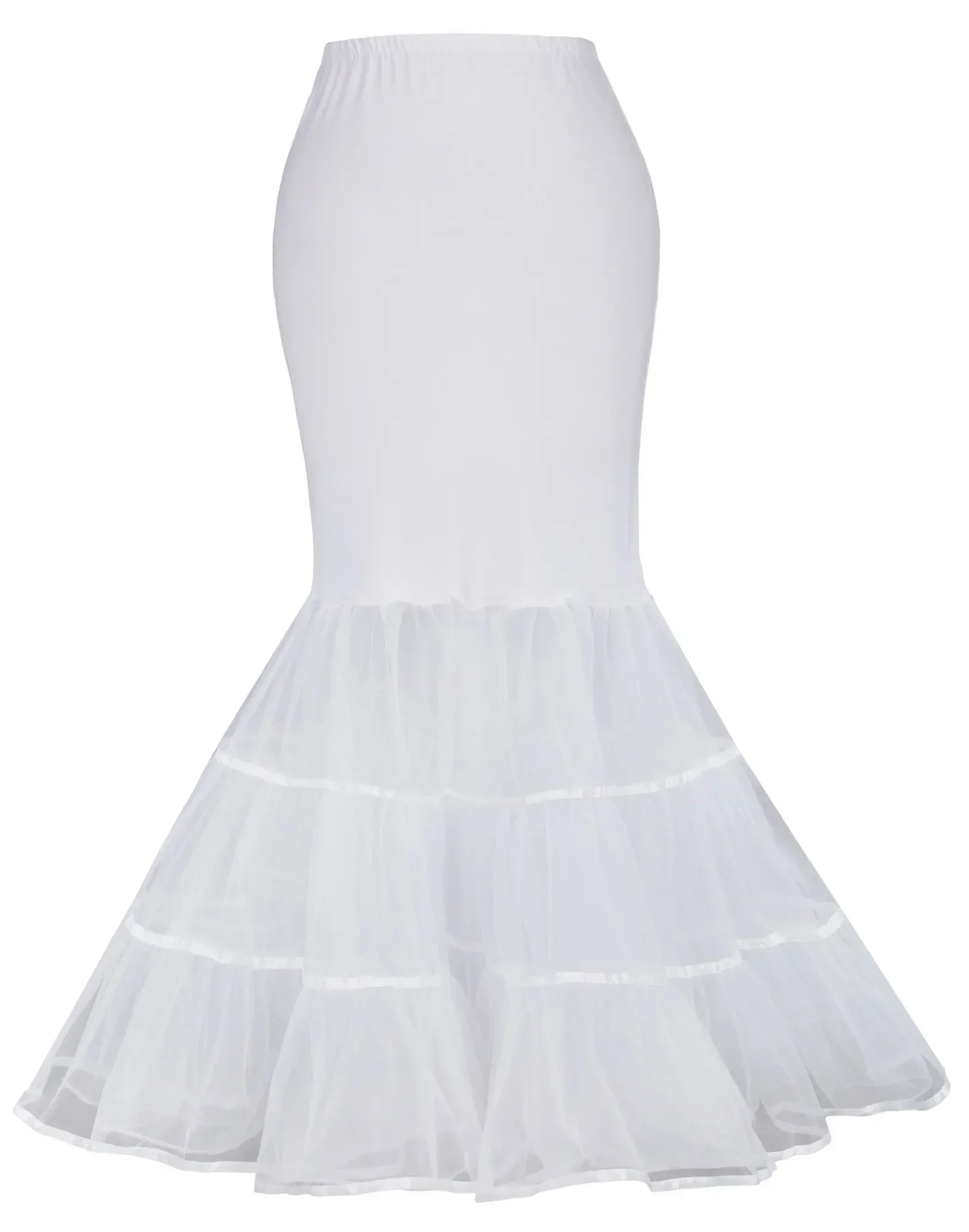 Romantic New Design Women's Mermaid Fishtail Crinoline Petticoat Floor Length Wedding Underskirt