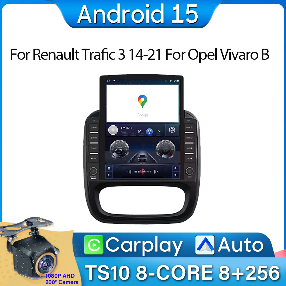 Android 15 Car Radio 9.7 inch For Renault Trafic 3 14-21 For Opel Vivaro B Carplay Navigation GPS Android Auto 5G No 2din 4G DVD
