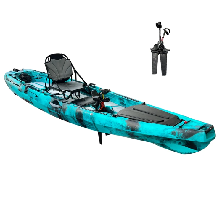 Outdoors Impulse 120 Single Pedal Ka Hot Selling HDPE Plastic Fin Drive Kajak Rowing Boats for Surfing Ka Fishing