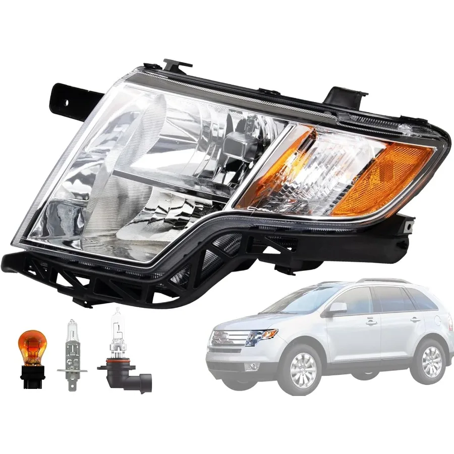 

APA Replacement Chrome Head Light for 2007 2008 2009 2010 07 08 09 10 Edge Driver Left Side 7T4Z13008B FO2502228 with Enhanced