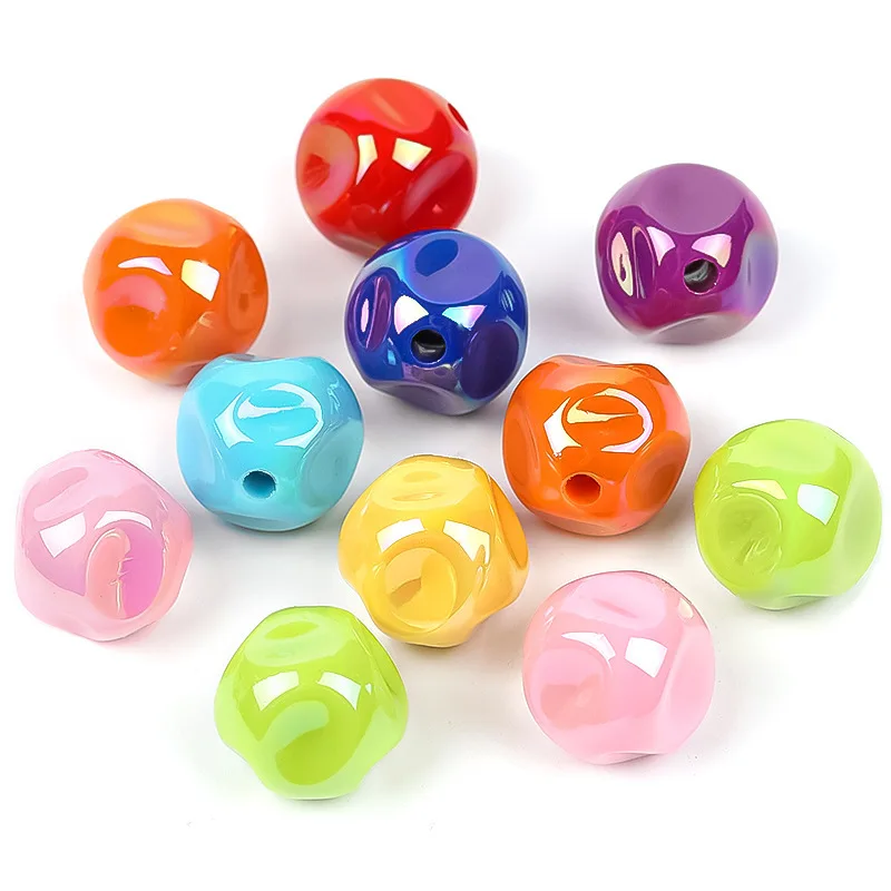 10pcs/lot Cordial Design Acrylic Beads/Hand Made/Aurora Effect/Round Shape/DIY Beads Making/Jewelry Findings & Components