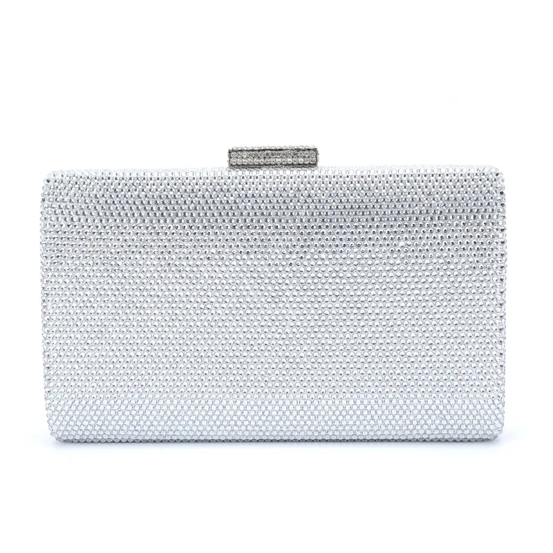 

Rhinestone Clutch Full Of Diamonds Ladies Shiny Wedding Party Diamond Square Bag Chain With Lock Dinner Bag Hand Bags For Ladies