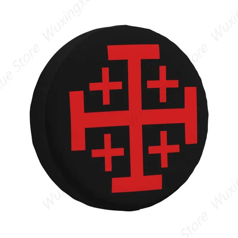 Cubierta de neumático de rueda de repuesto Croce del Reino de Jerusalén para RAV4 Prado Knights Triste Templario Jeep RV SUV remolque accesorios para vehículos