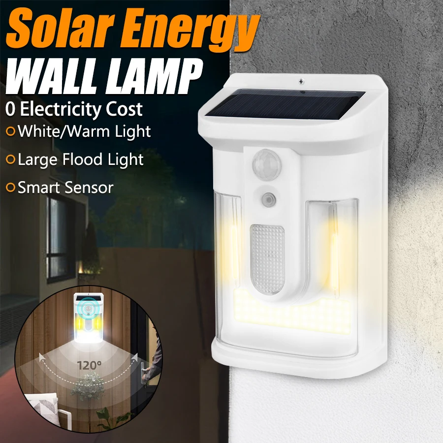 Motion Sensor Solar Tungsten Night Lamp Intelligent Wall Lamp 3 Lighting Modes Waterproof Courtyard Garden Decoration Lantern