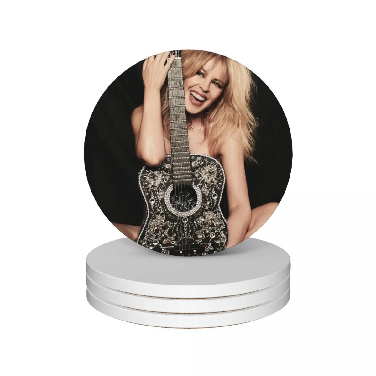 

Kylie - #Golden Ceramic Coasters (Set of 4) cute set Creative teapot mat Coasters