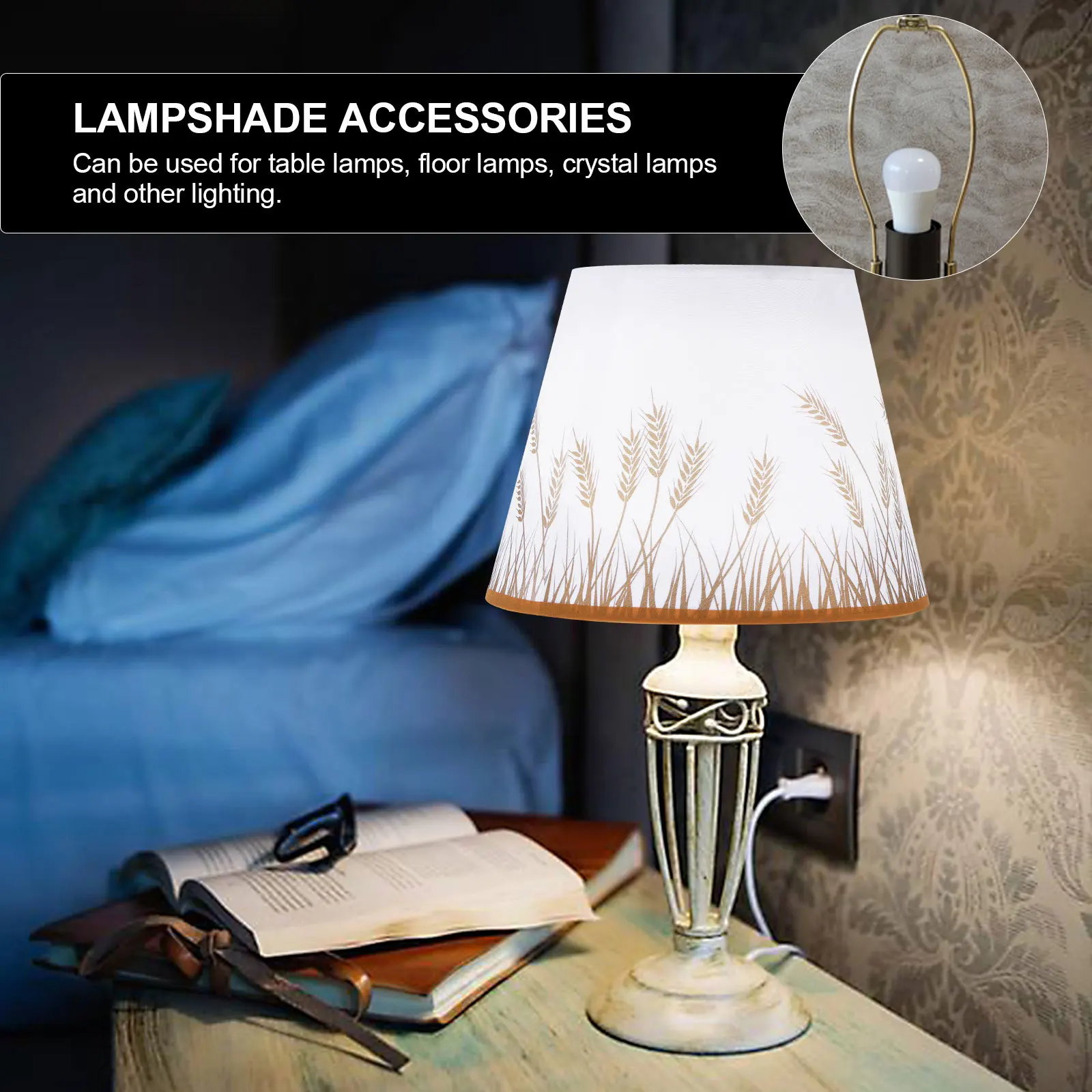 

2 pcs Lampshade Bracket Heavy Duty Electroplated Metal Holder For Table Floor Crystal Lamps Rustproof Durable Lighting Fixture