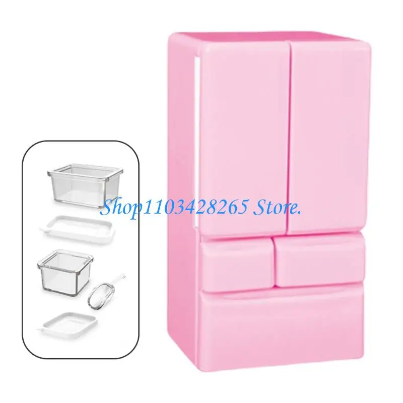 Figurine Miniature réaliste réfrigérateur à Double porte, modèle pour enfants, jeu simulation, maisons poupée, décors