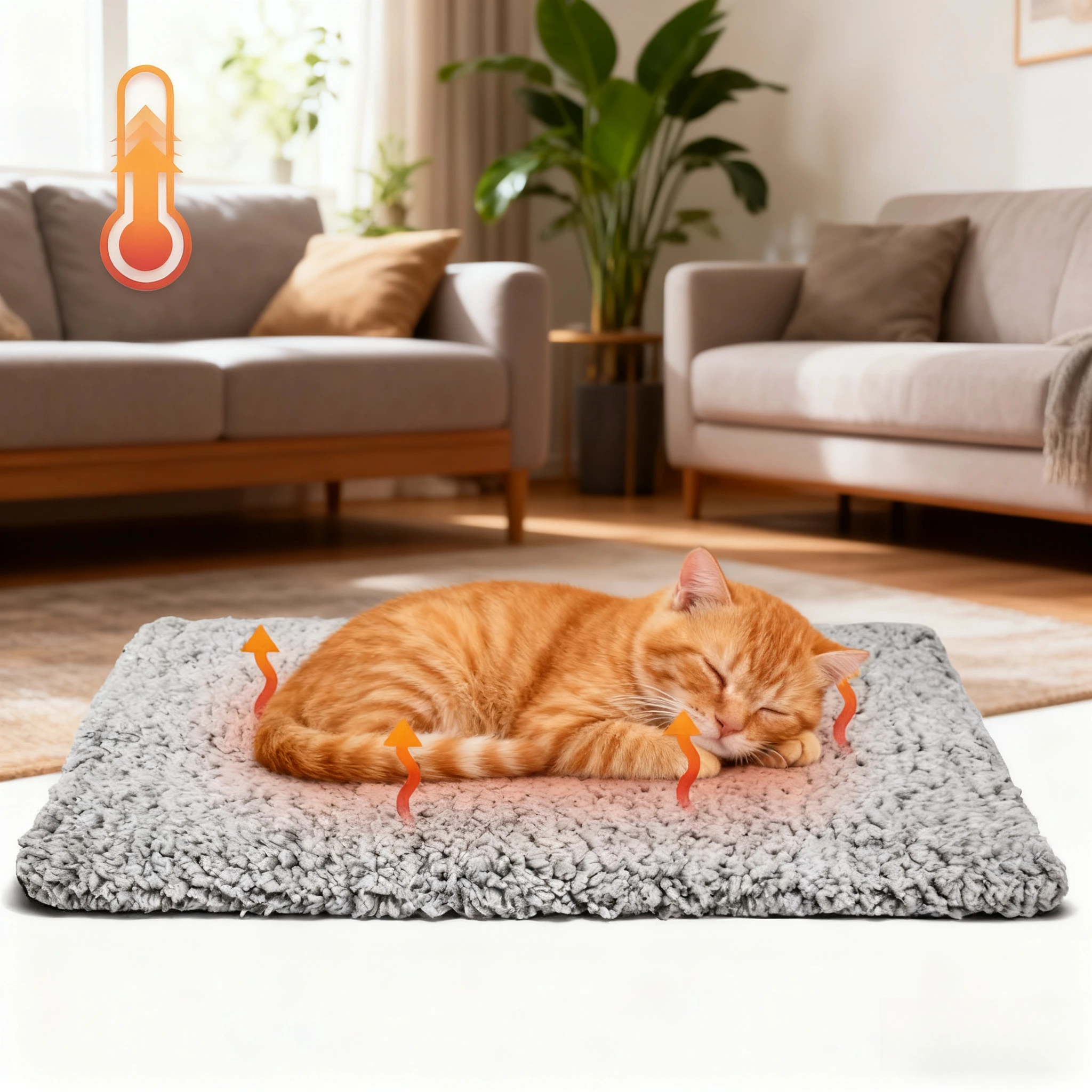 

Winter Self-warming Cat Dog Bed Super Soft Cat Pet Heating Pad Suitable Indoor Outdoor Anti-slip Heating Cat Pad Warm Blanket