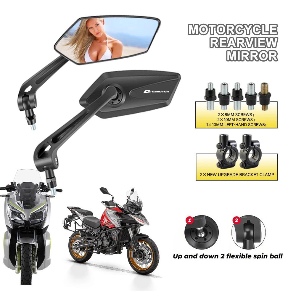 Motorcycle Mirrors Left Right Abs 360° Rotation 18-32mm Bar For NIU UQi+ NQiGT MQi2 MQi+ NXT NX X3 XQi3 SQi F600 GOVA NQi