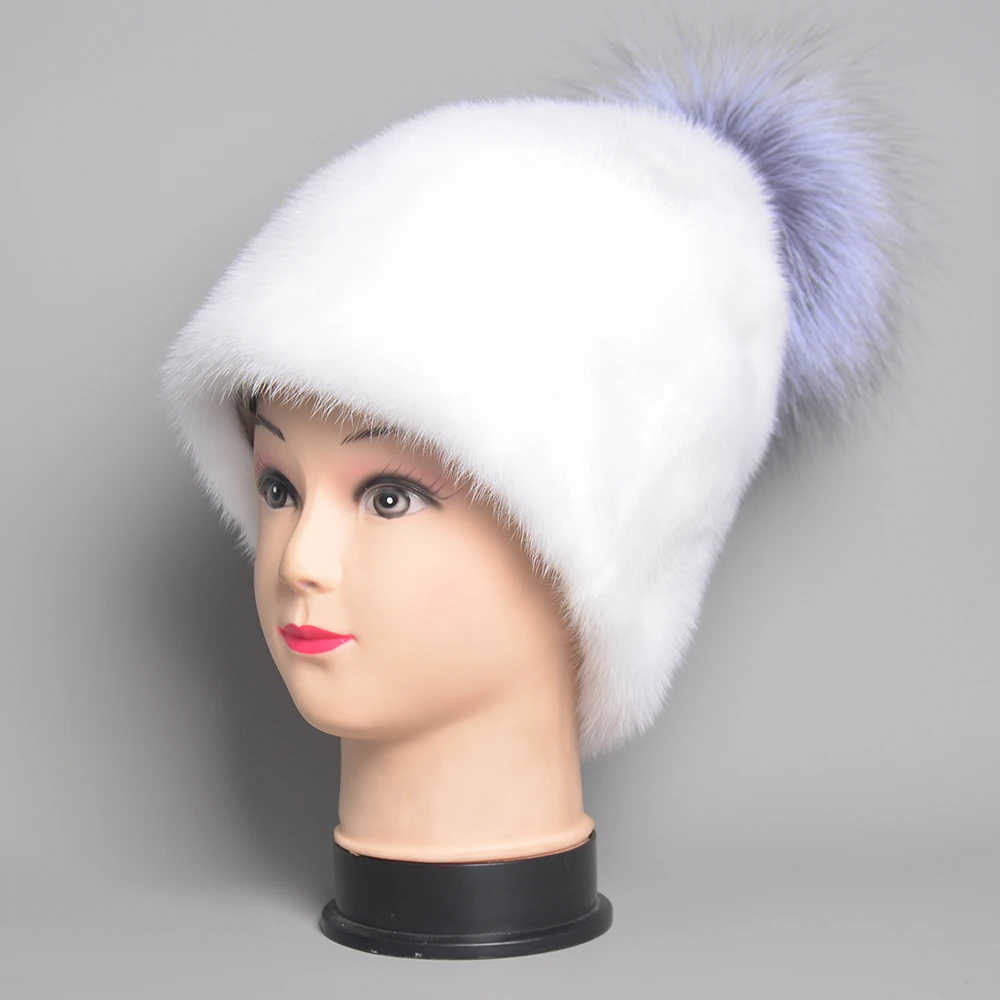 Whole Real Mink Fur Hats for Women\'s Luxury Fashion Brand High Quality Cap Christmas hat Warm In Russian Winter lady Fur Hat