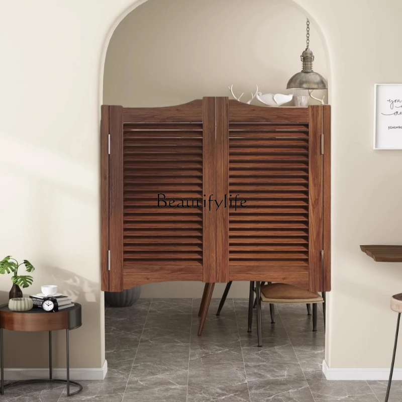 

Solid wood half-section two-way denim shutter door bar partition bathroom fence small door