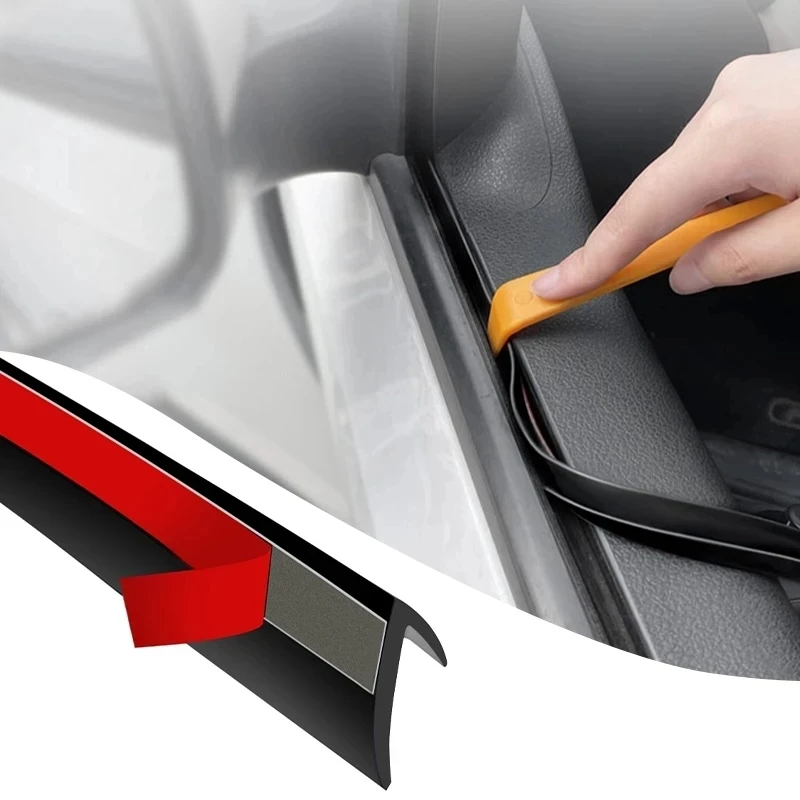 Car Side Window Seal Strip V-Shape Auto Rubber Sealing Strips For Reduce Noise Insolution Sealant Trim Auto Goods Accessories