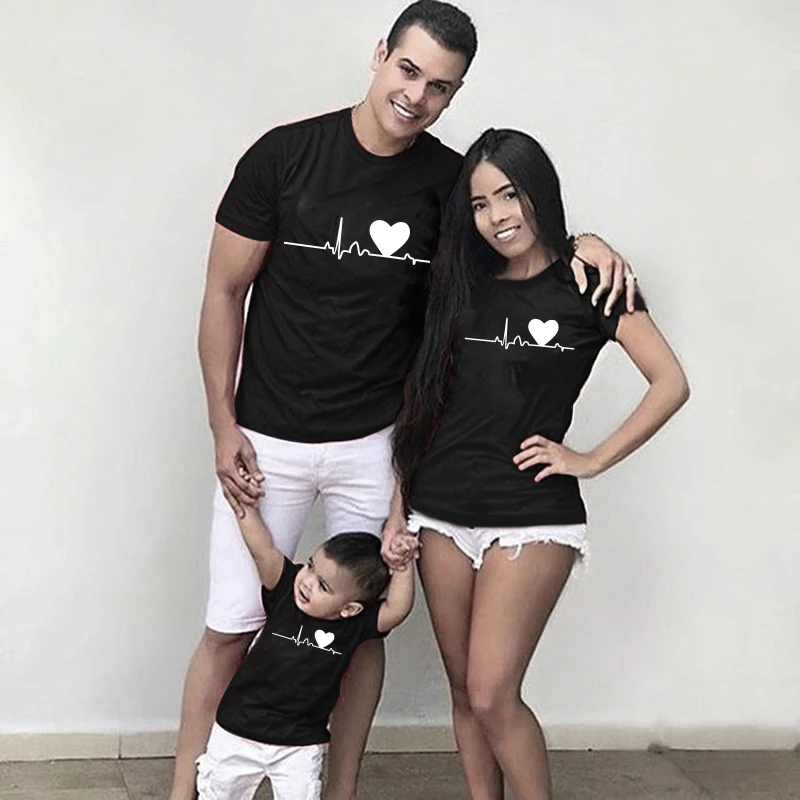 Love My Family Clothing Sets Summer Mother And Daughter Short Sleeve Family Matching Outfits Baby Clothes Mother Kids T-shirt