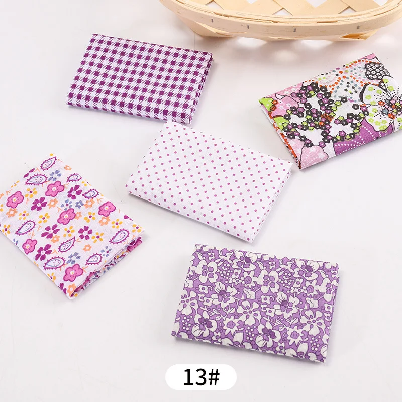 5Pcs 25x25cm Fabric Floral Collection 100% Cotton Fabric for Clothes Baby Dress Sewing Bed Sheet Pillow Cover DIY Patchwork