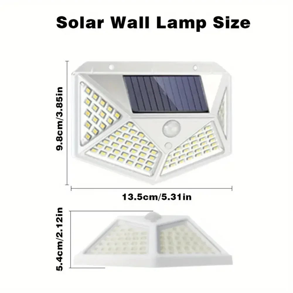 1/2/4/68 Piece Outdoor Solar Wall Light, 100 LED Four Side Wall Light, Courtyard Garden Guide Light Wall Light