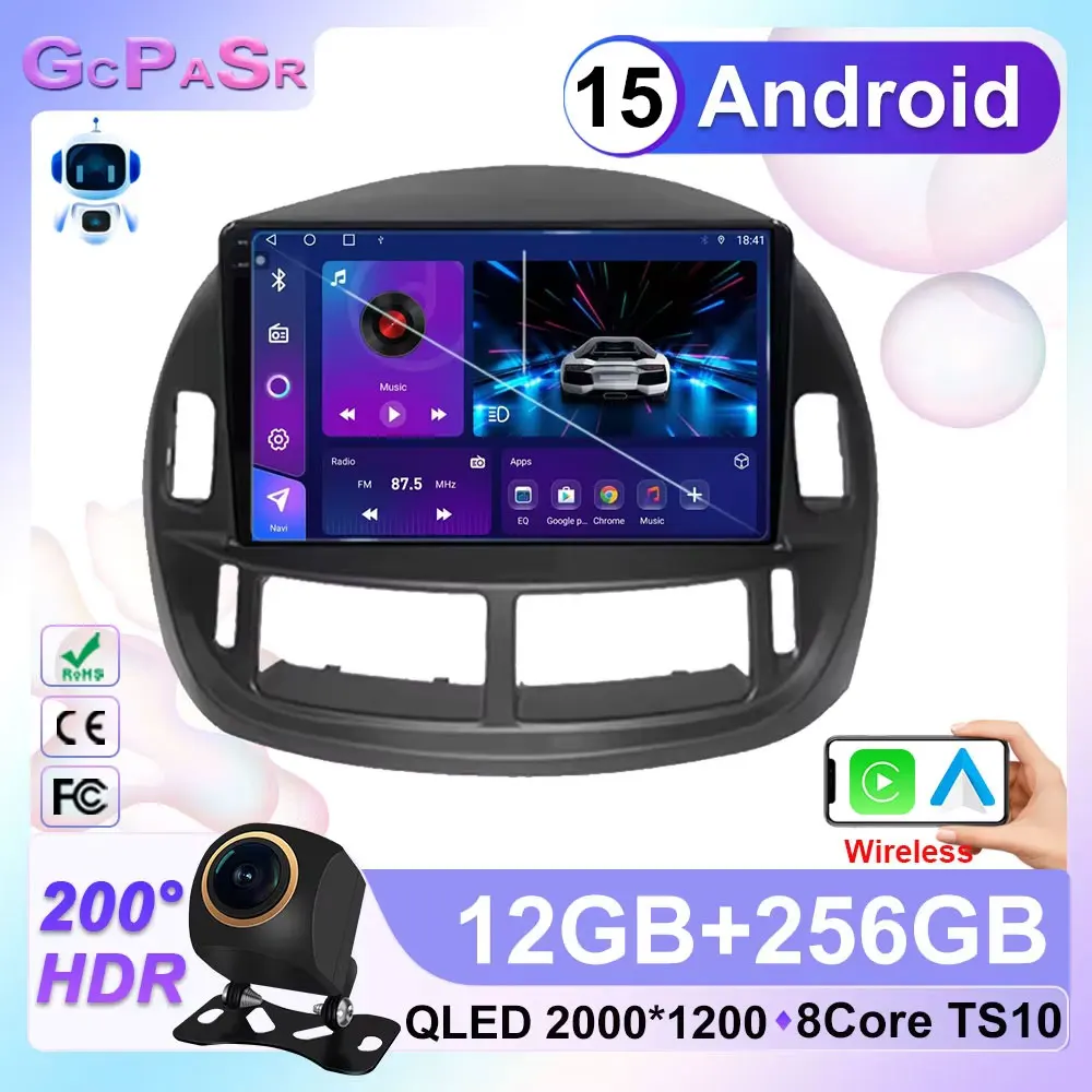 

Автомобиль для Toyota Previa ESTIMA ACR30 Tarago 2002-2006 QLED стерео радио мультимедийный плеер головное устройство GPS 4G BT Carplay Android 15