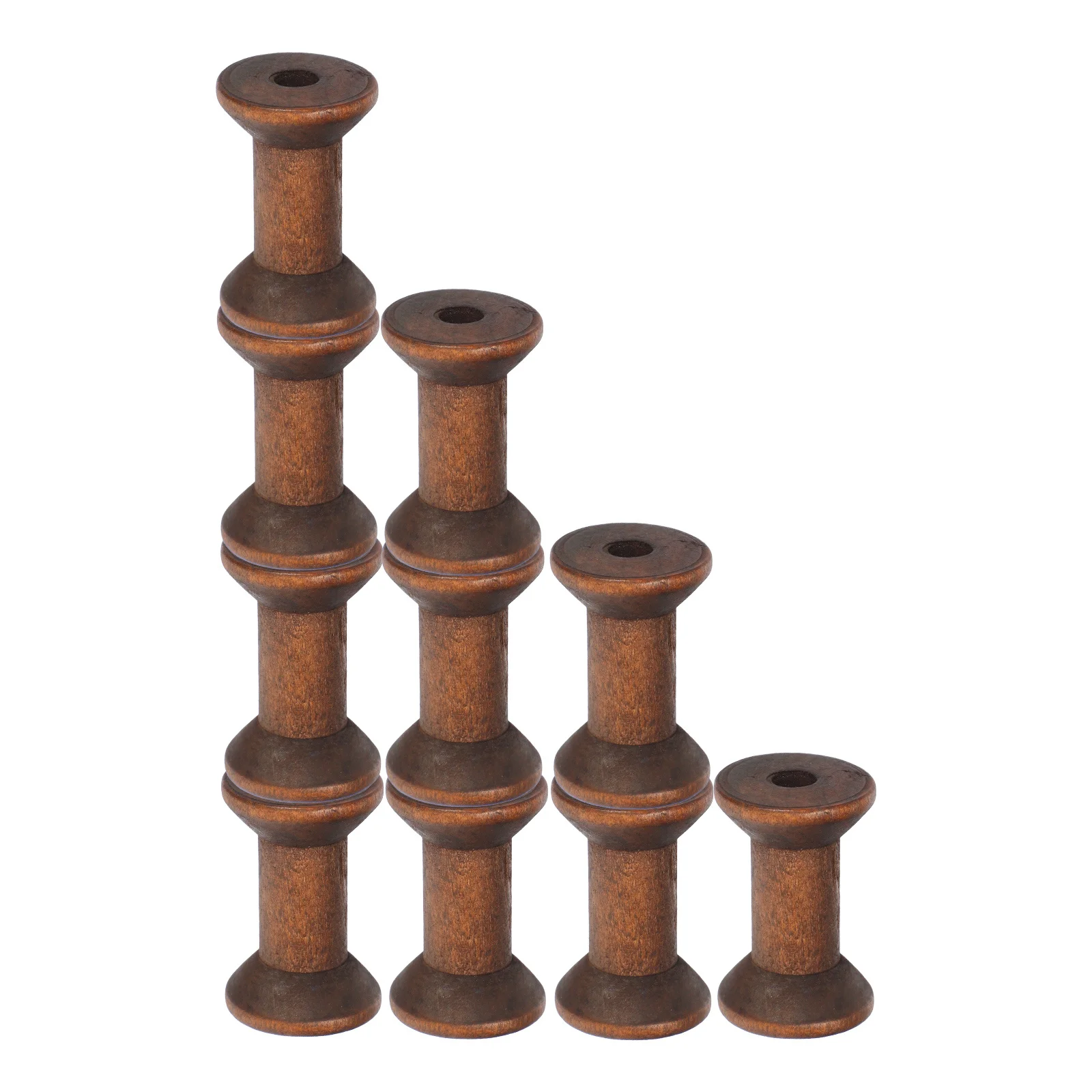 

10Pcs Handmade Wood Spools Vintage Style Empty Bobbins for Creative DIY Projects Sewing Thread and Yarn Holder