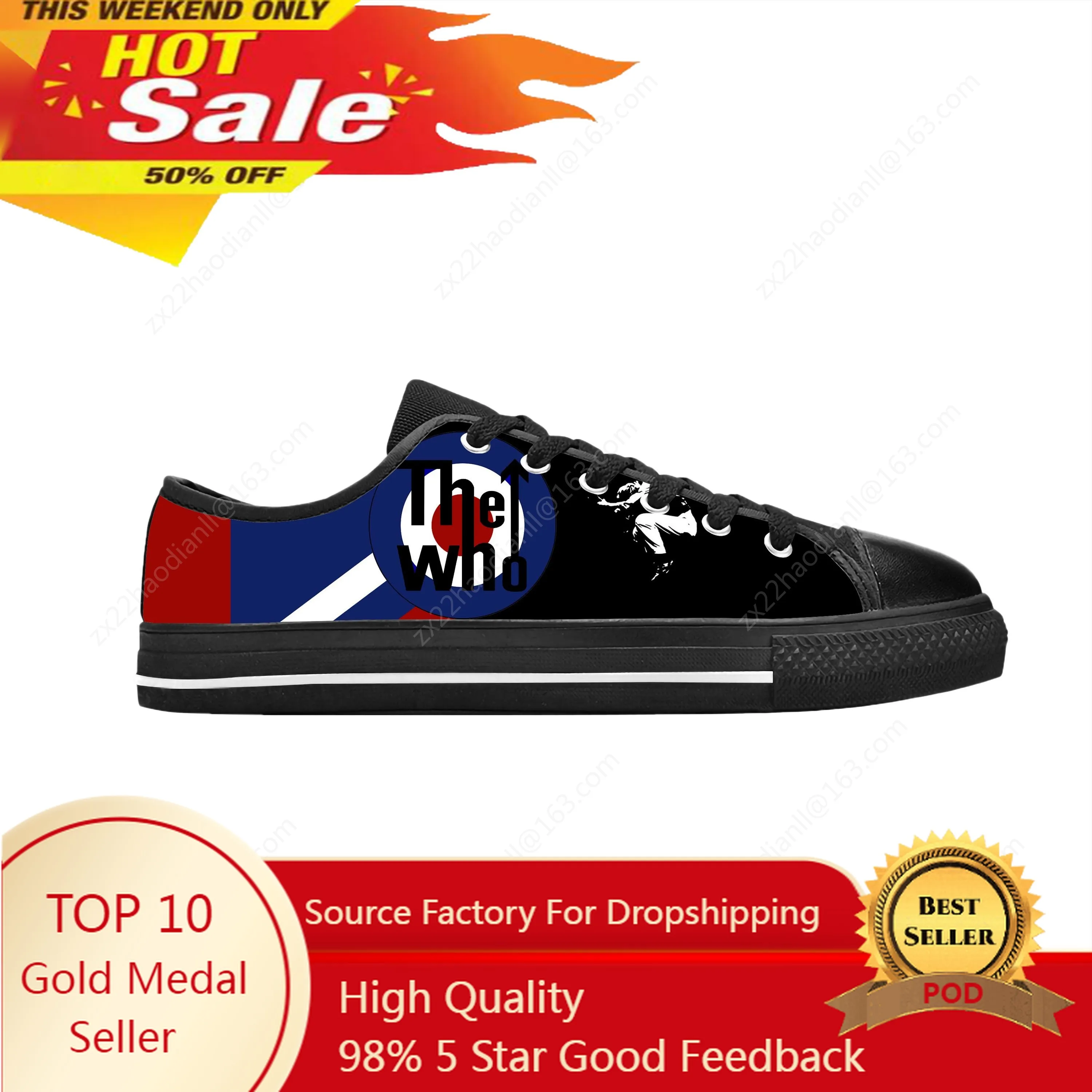 

The Who Rock And N Roll Band Music Singer Fashion Casual Cloth Shoes Low Top Comfortable Breathable 3D Print Men Women Sneakers