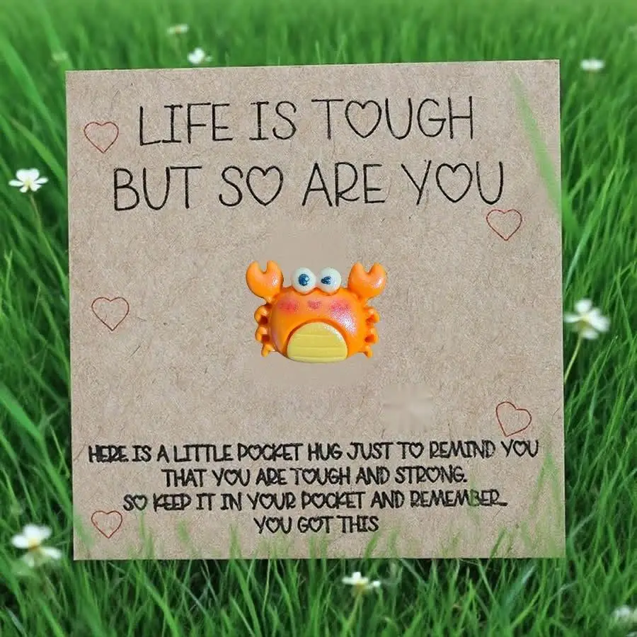 1-100pcs  Cute Mini Colorful Resin  Inspirational Animal Themed Appreciation Gifts Assorted Resin Figurines with Note Cards Funn