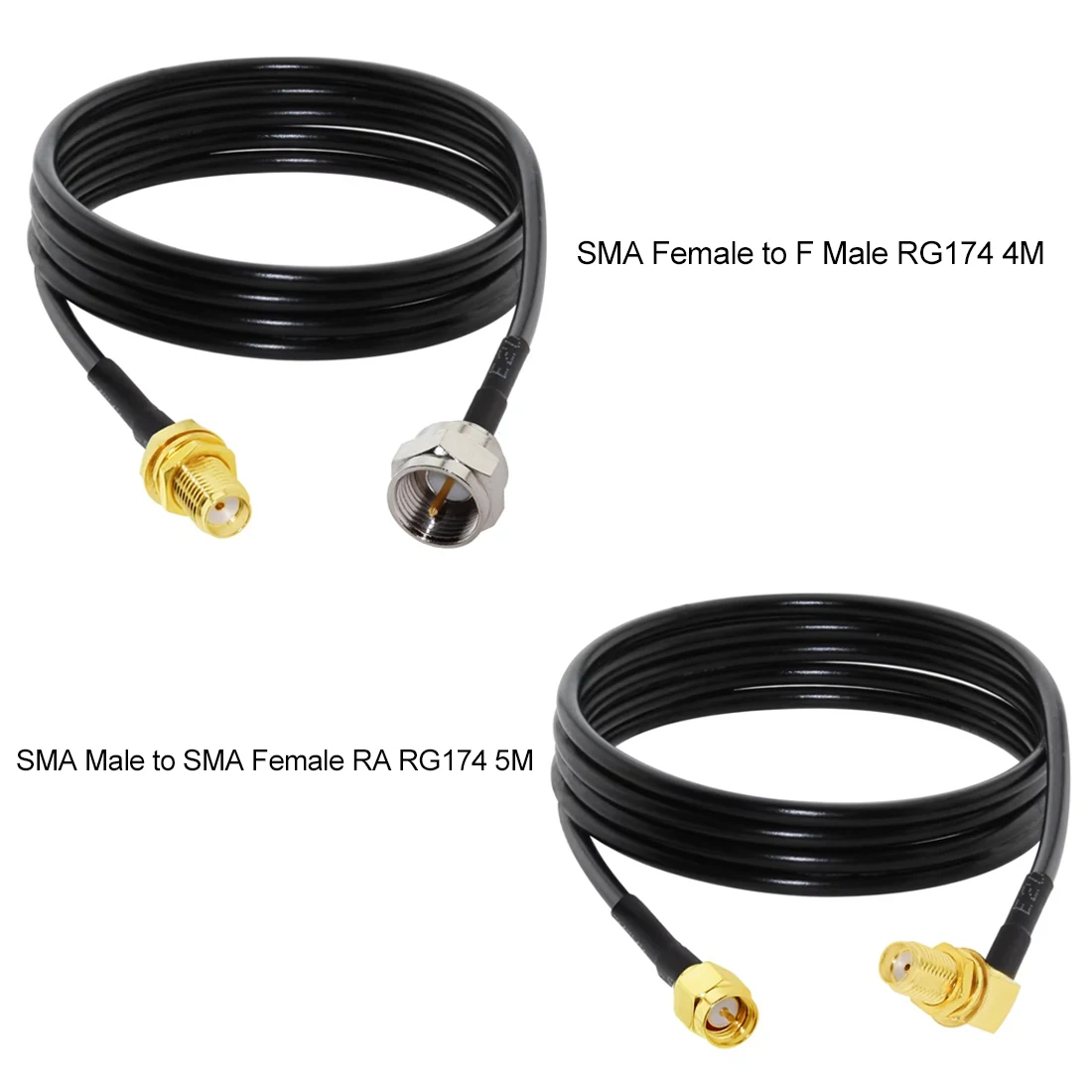 200PCS SMA Female ST to F Male RG174 Cable 4meters +200PCS SMA(F)Langle - RG174 5m - SMA(M) for Mr Kenji