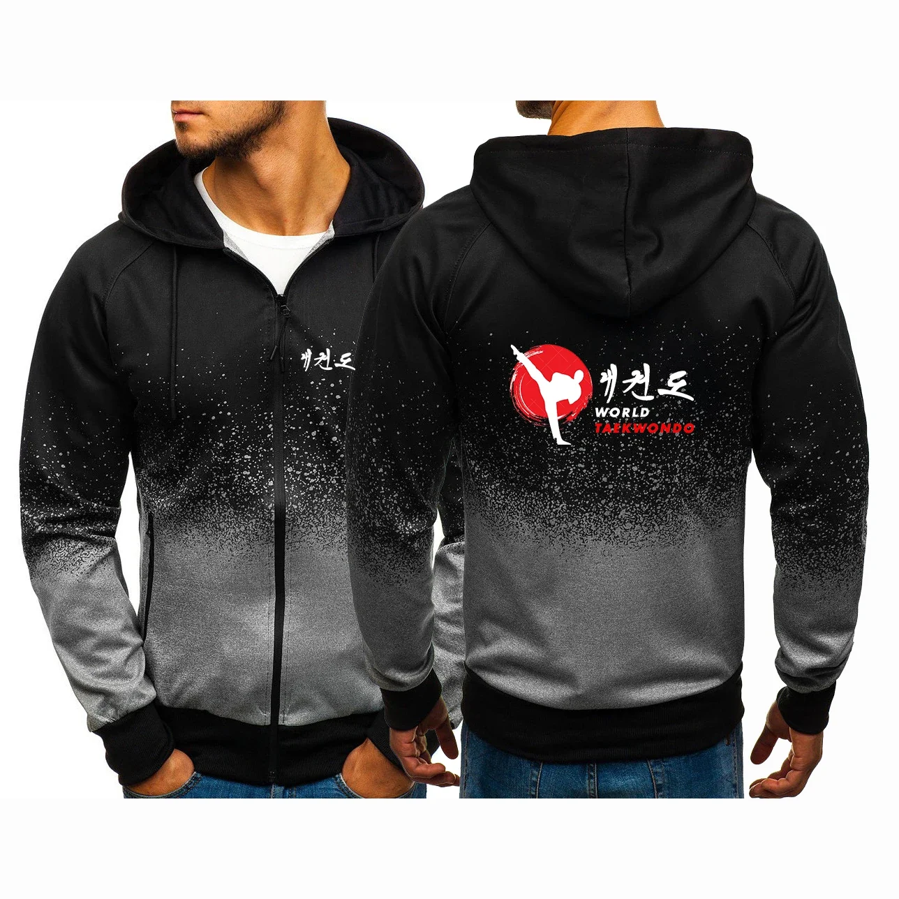 2024 New WTF World Taekwondo Federation Men Hooded Zipper Sweatshirt Fashion Spring and Autumn Fashion Coat Men Casual Hoodies