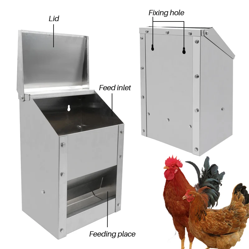 Stainless Steel Chicken Feeders Poultry Feeder for Chicken Automatic Chicken Feeding System for Chicks Poultry