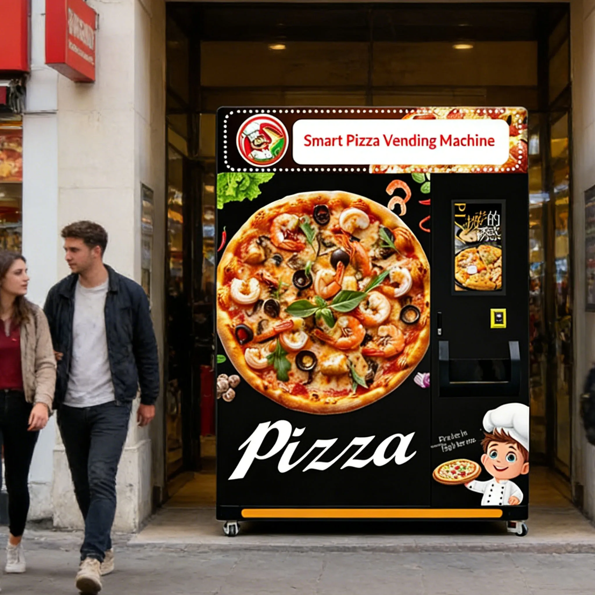 Pizza Vending Machine Automatic Pizza Making And Selling Equipment Touch Control Panel For Campus Lobby And Commercial Site
