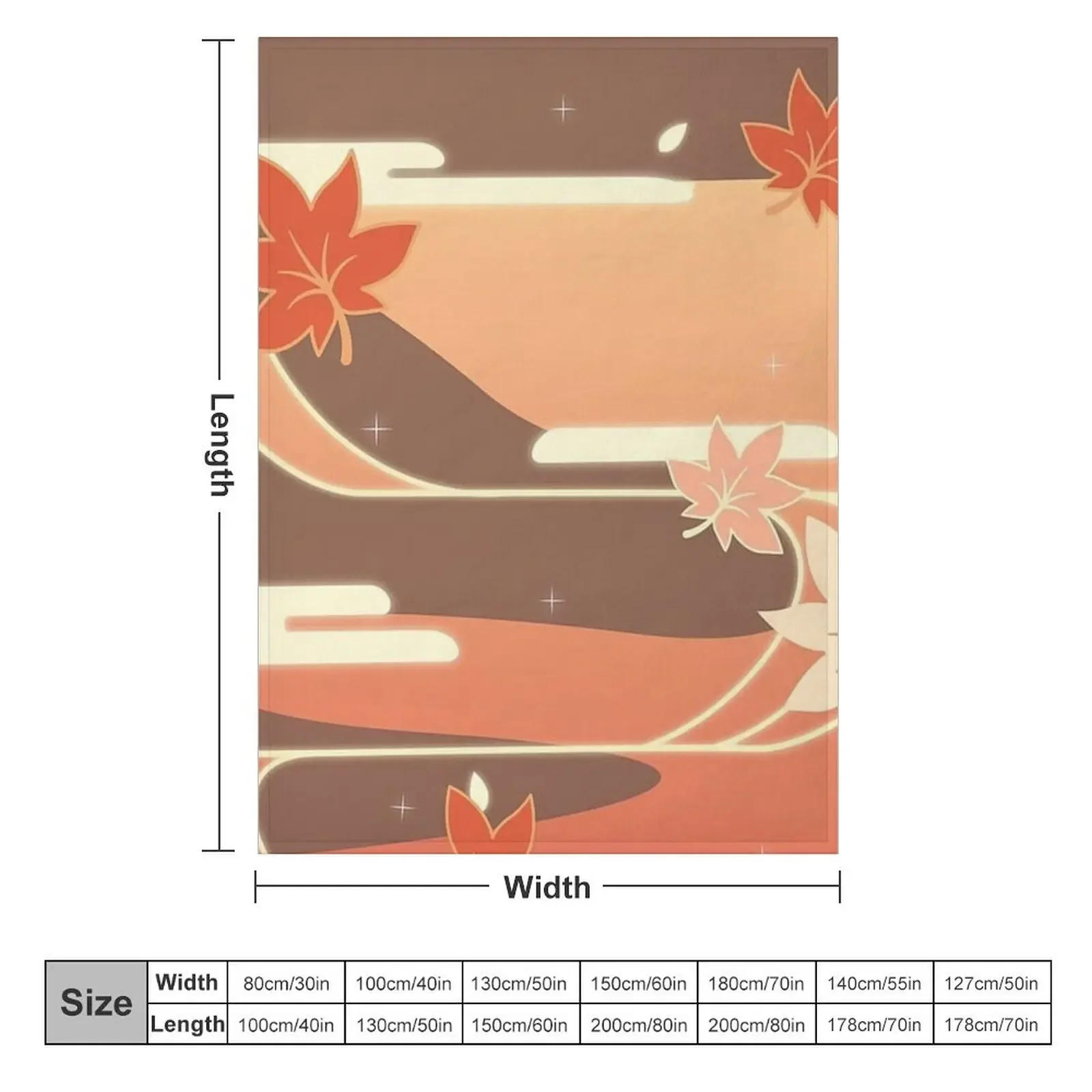 Kaedehara Kazuha Maple Pattern Throw Blanket Picnic halloween Blankets