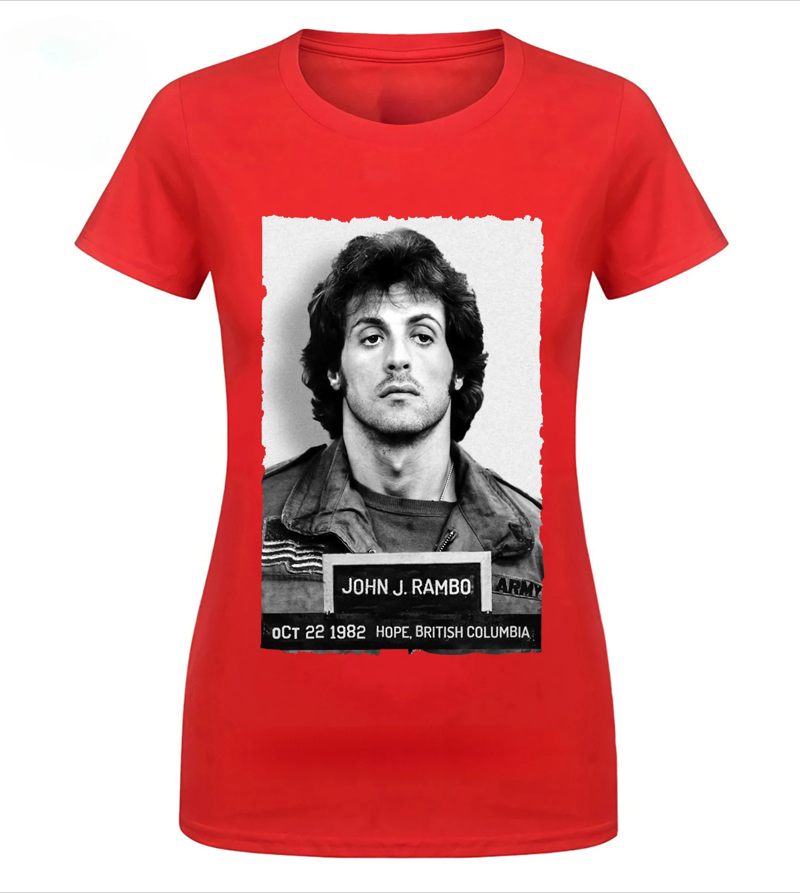 John Rambo Mugshot Men's Printed Crew Neck T-shirt Casual Everyday Street Wear Unisex Short Sleeve Cotton Clothing