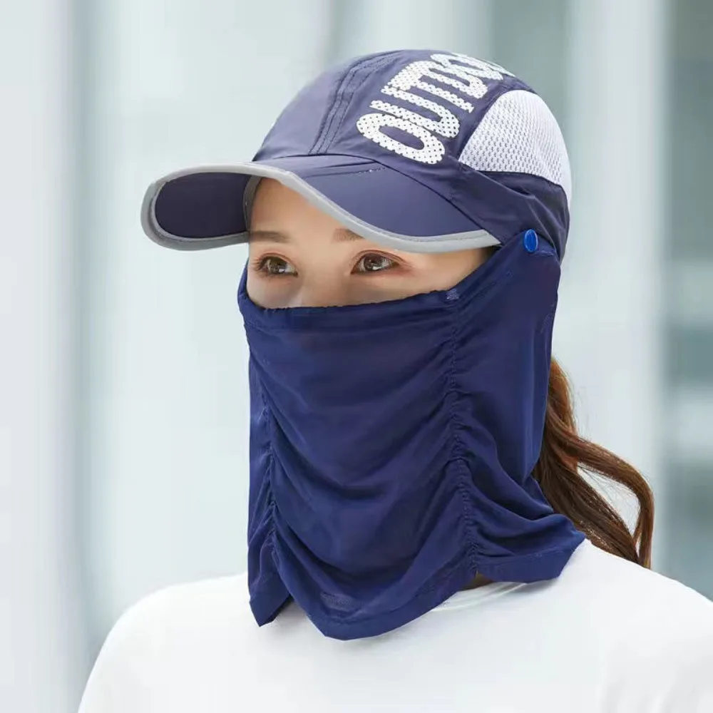 Face Mask Hat Neck Protection Neck Protection Sun Cap Removable Quick Drying Sunshade Hat Windproof UV Protection Sun Hat Riding