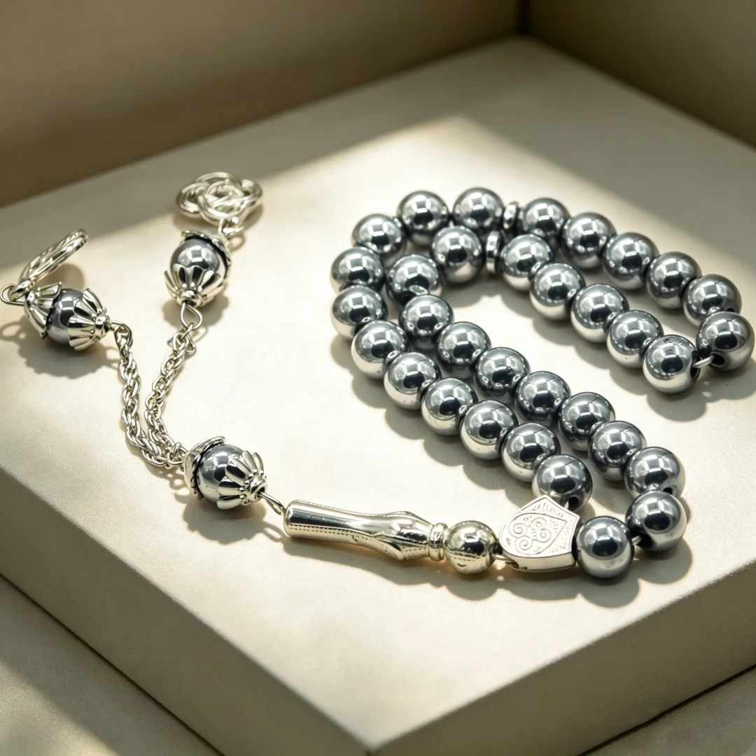 Islamic Prayer Beads 8mm 33 Beads Natural Stone Muslim Prayers Bead Daily Dhikr Tasbeeh Subha Tasbih Gift for Ramadan Hajj Umrah view 2