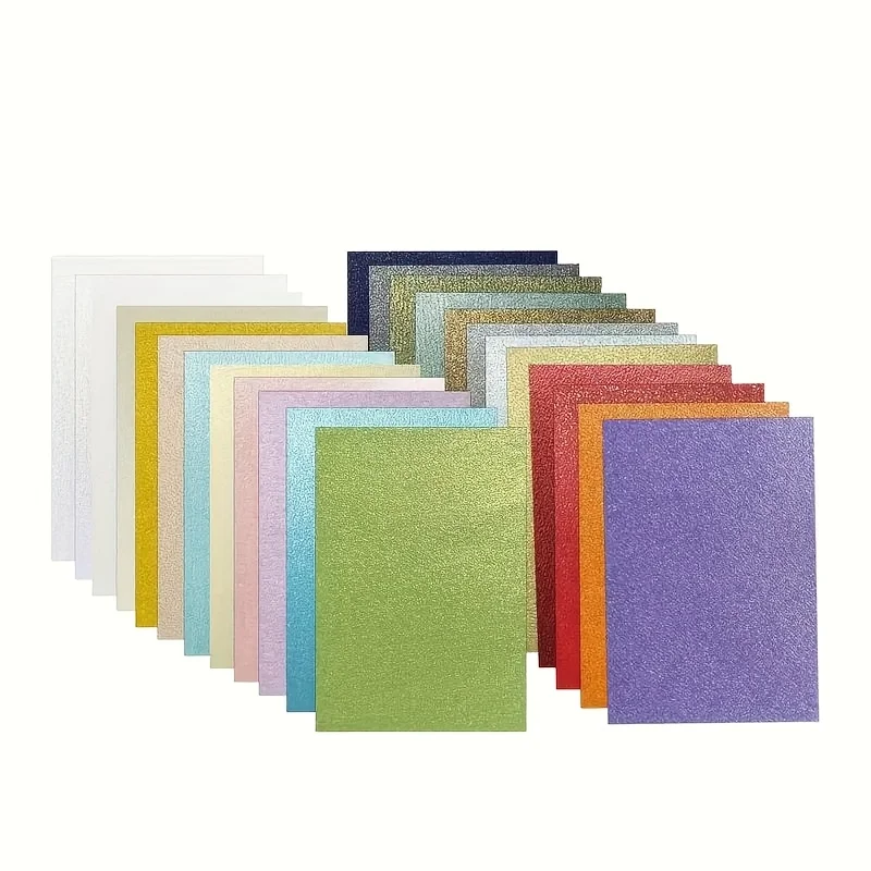 High-Quality Colored Pearlescent Paper -  Printable on One Side, Suitable for Crafts, Scrapbookin